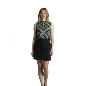 Tommy Hilfiger polkadot lined pencil skirt in navy and white